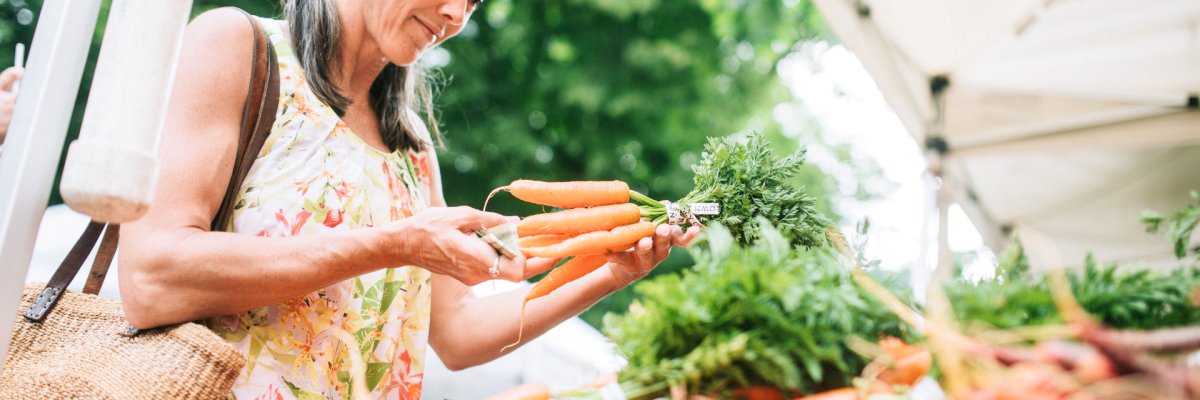 Farmers Market Shopping Mature Woman